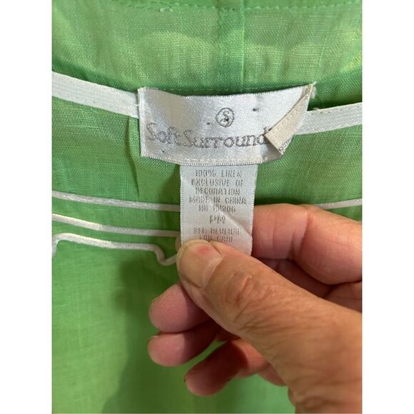 SOFT SURROUNDINGS Green Linen Caftan NWOT - Picture 7 of 7